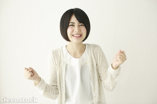 Devostock Beautiful Japanese Girl Face Expression Regret Office 4k
