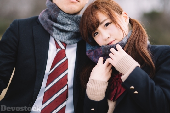 Devostock Beautiful Korean Japanese Couples 4k