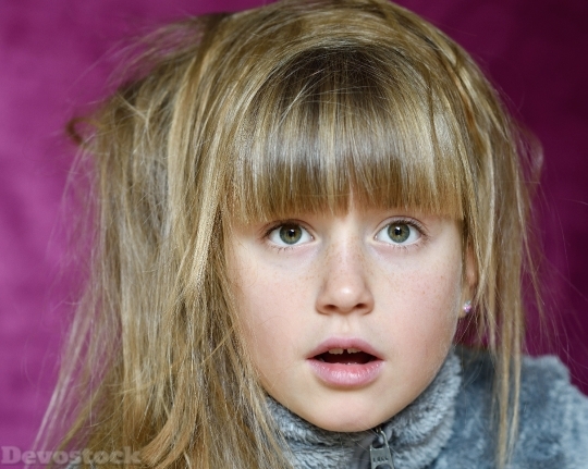 Devostock Child Girl Face Expression 0 4K