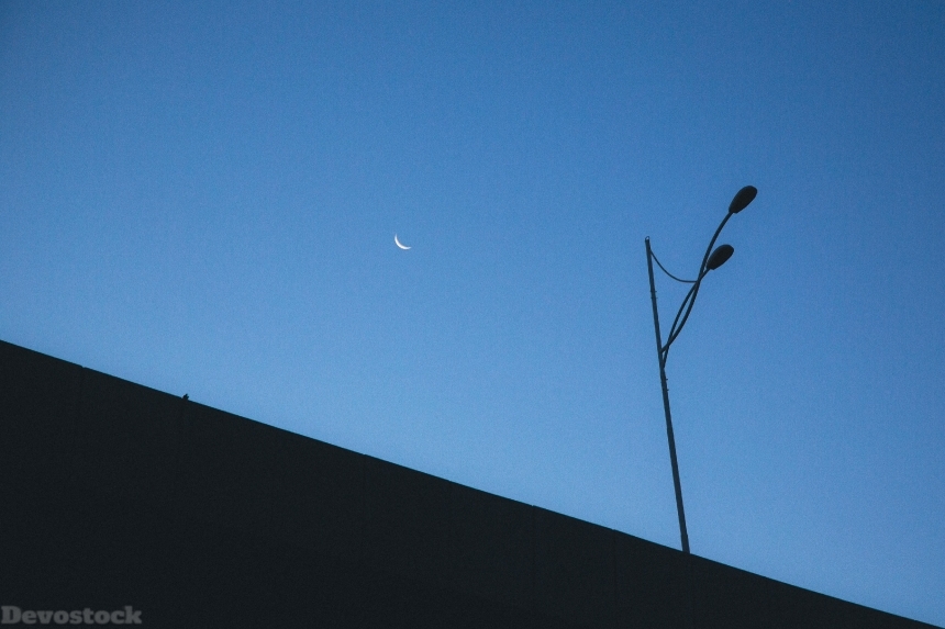 Devostock Crescent Moon Evening Lamp Post 1886715 4k