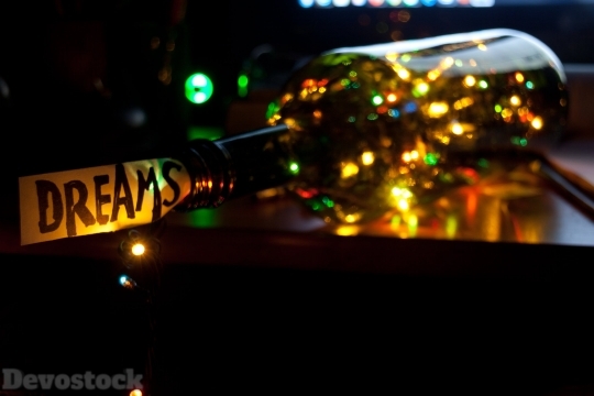 Devostock Dreams Bottle Lights Colorful 4k