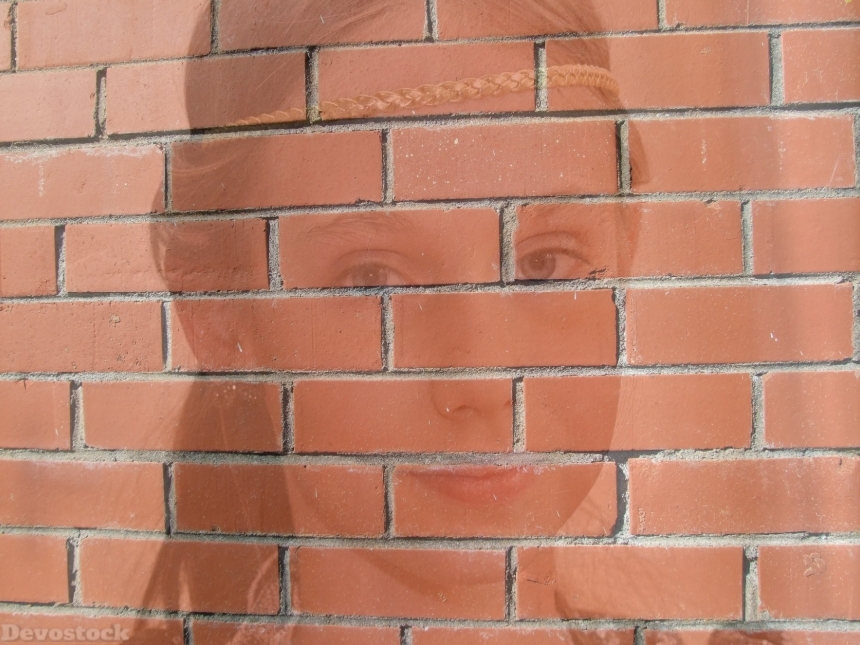 Devostock Exclusive Wall 3D Texture Little Girl Digital Art 4k