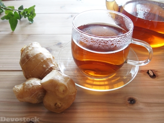 Devostock Ginger Tea Winter Table Health 4k