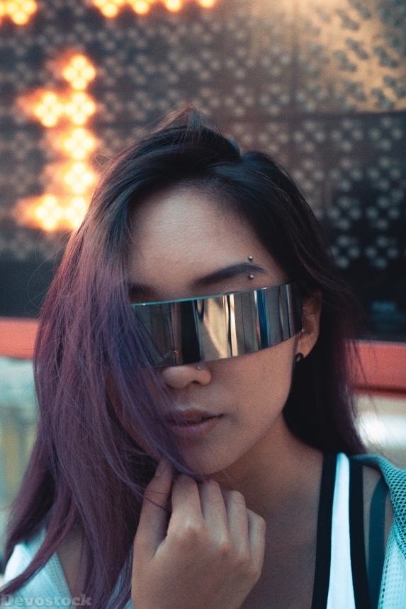 Devostock Girl Beauty Blur Blurred Background Glasses  4K