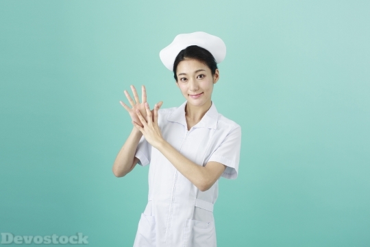 Devostock Girl Nurse Hands Expressions  Nine 4k
