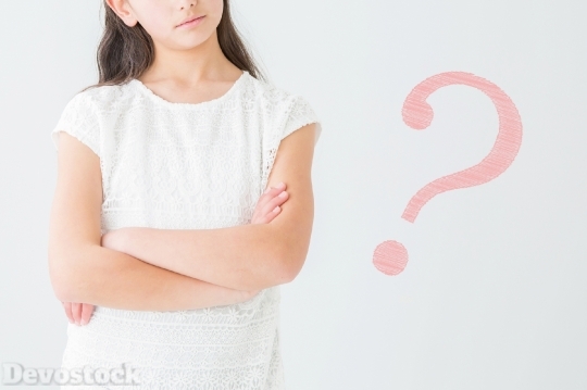 Devostock Girl Question Mark Doubt Wonder 4k