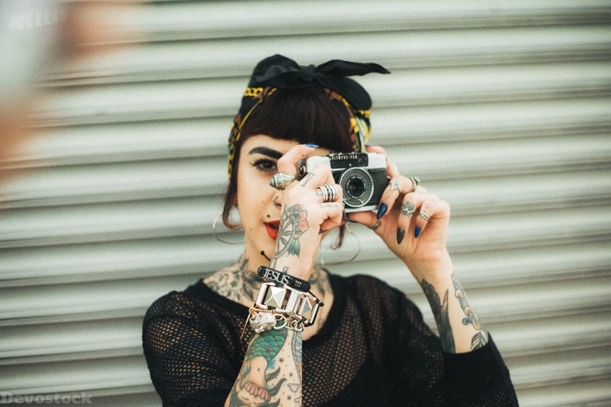Devostock Girl Vietnamese Attractive Camera Tatto 4k