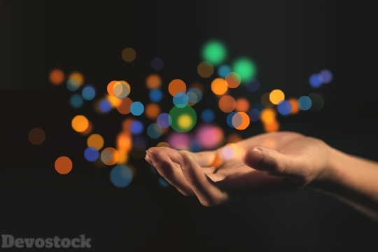 Devostock Hands Lights Blur Hope Prayer 4k