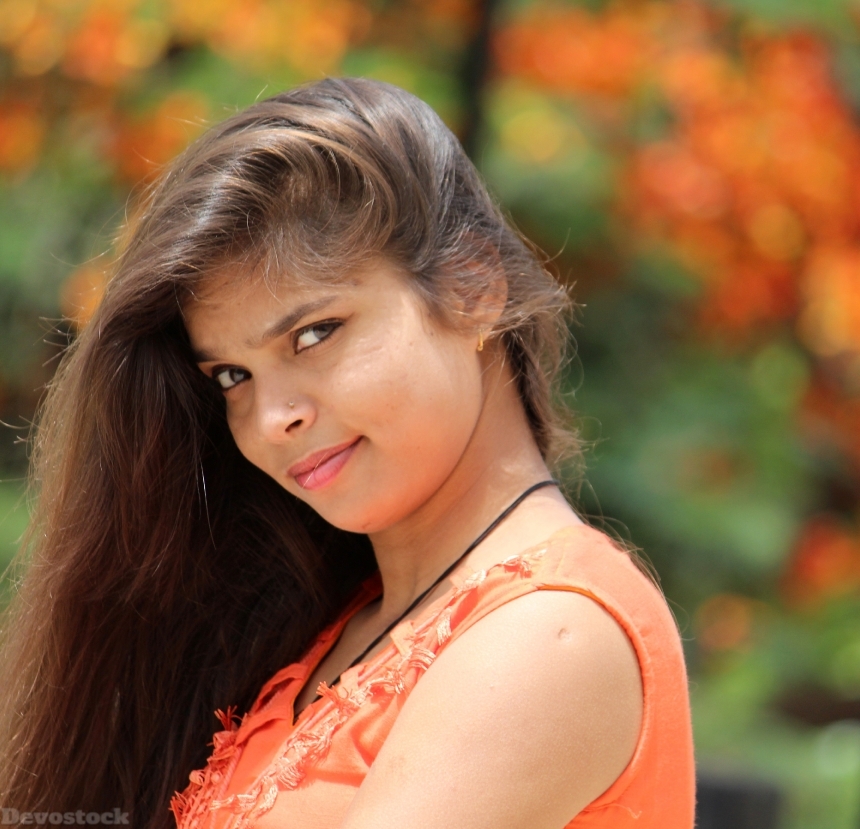 Devostock Indian Girl Outdoor Smile 4K