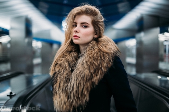 Devostock Irina Popova Fur Coat Image 4K