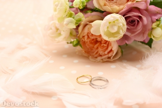 Devostock Love Design Wedding Rings Roses 4k