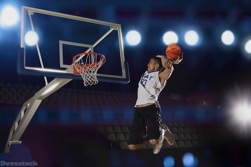 Devostock Sport Basketball Man Jump Ball 4K