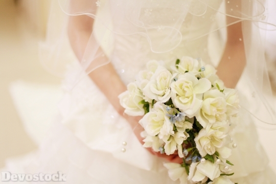 Devostock Wedding Dress Bride Bakah White No Face 4k