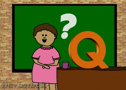 Devostock Cartoon question sign 