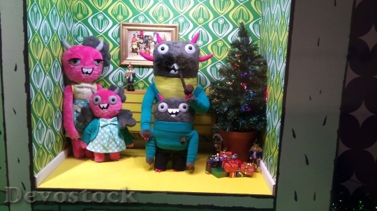 Devostock Christmas stuffed animals family