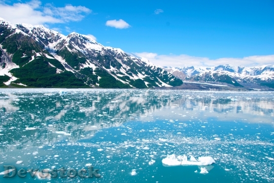 Devostock Alaska Glacier Ice Mountains