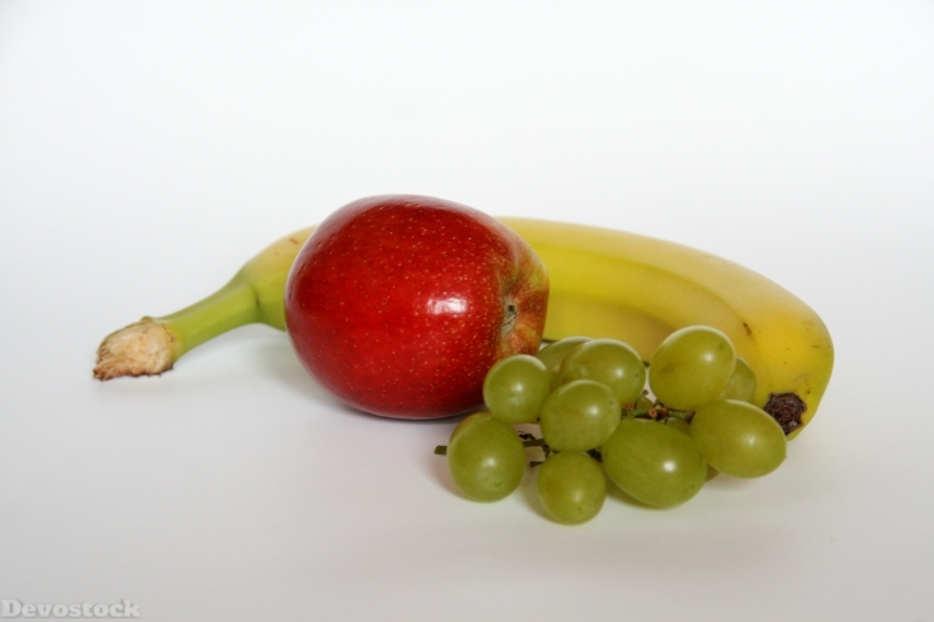Devostock Apple Banana Grapes Fruit