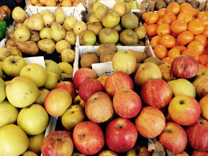 Devostock Apple Market Vitamins Fruit