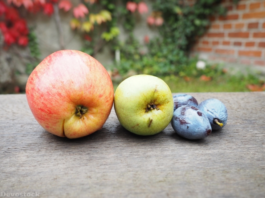 Devostock Apple Pear Plums Fruit