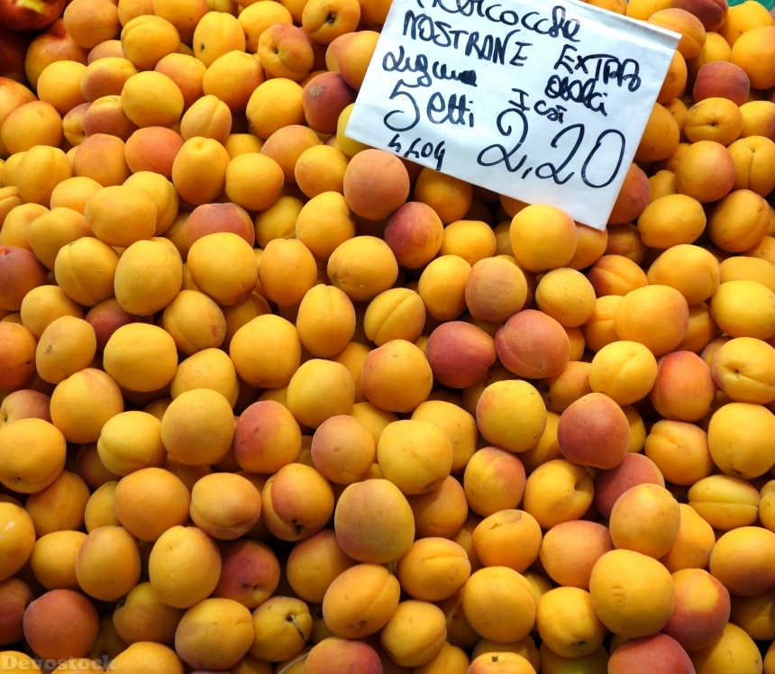 Devostock Apricots Fruit Orange Background