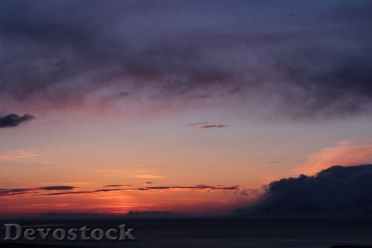 Devostock Arctic Sunset Svalbard Night