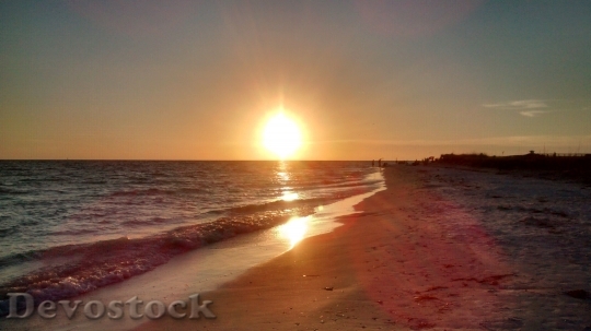 Devostock Beach Sunset Sky Sun 0