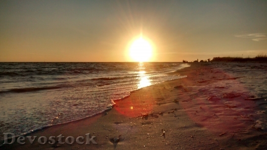 Devostock Beach Sunset Sky Sun 3