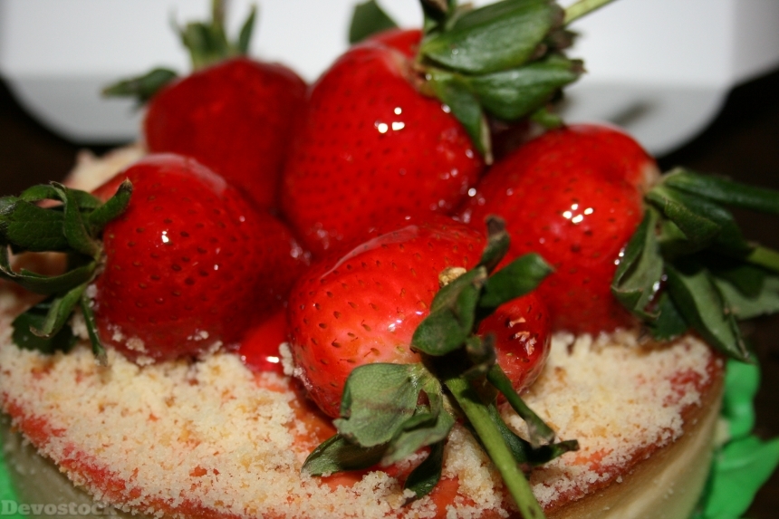 Devostock Cake Strawberry Sweet Cheesecake