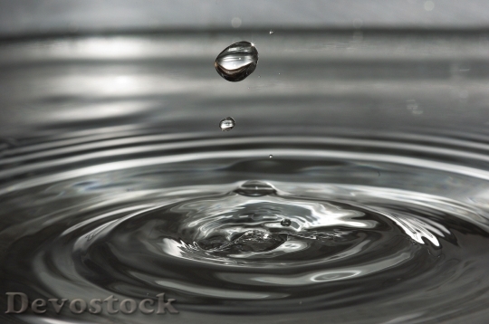 Devostock Drip Drop Of Water Wave Wet