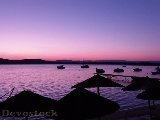 Devostock Greece Sunset Vacation Nature