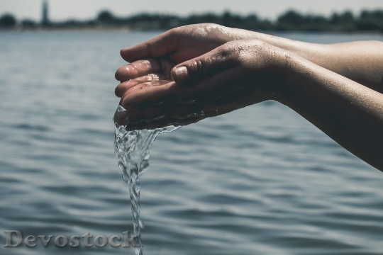 Devostock Hands Water Poor Poverty