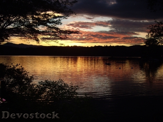 Devostock Kezar Lake Sunset Maine