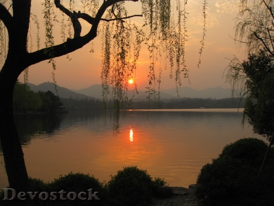 Devostock Lake Sunset Nature Landscape