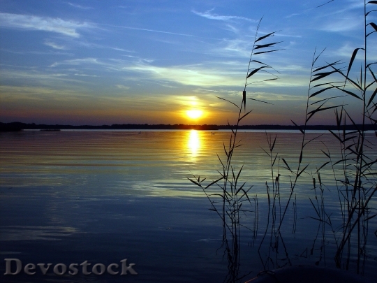 Devostock Lake Sunset Seascape Abendstimmung