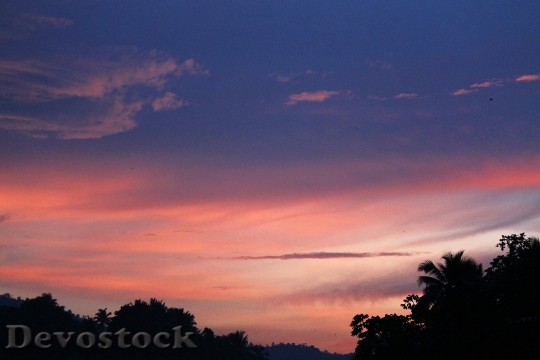 Devostock Landscape Gampola Silhouette Sunset