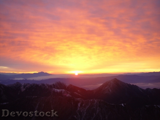 Devostock Landscape Sunrise Sunset Mountains