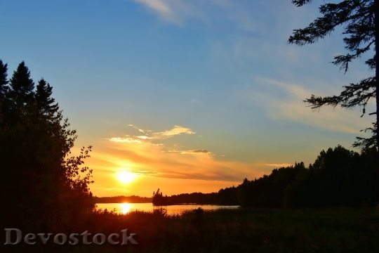Devostock Landscape Sunset Nature Lake 0