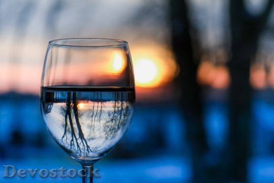 Devostock Landscape Winter Glass Water