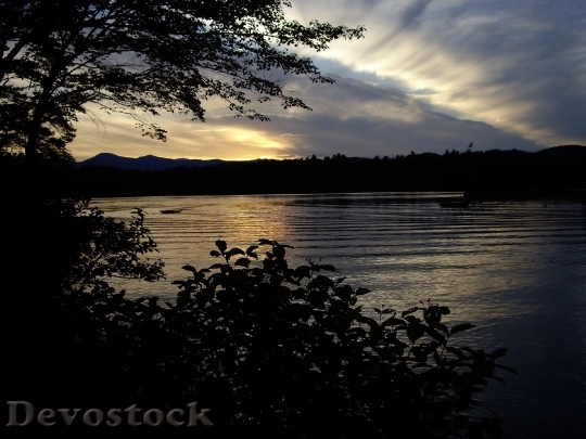Devostock Maine Sunset Lake Landscape