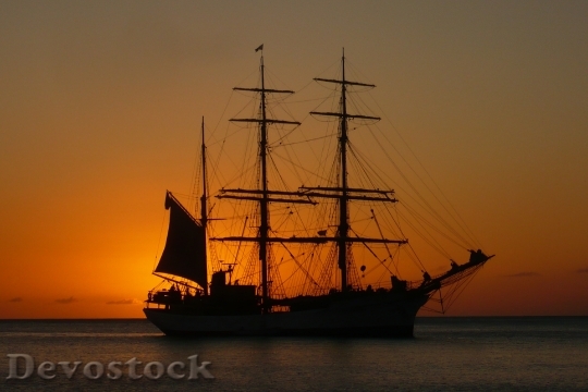 Devostock Martinique Sunset Boat Twilight