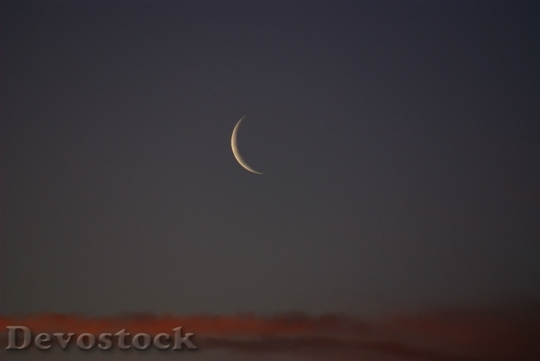 Devostock New Moon At Sunset