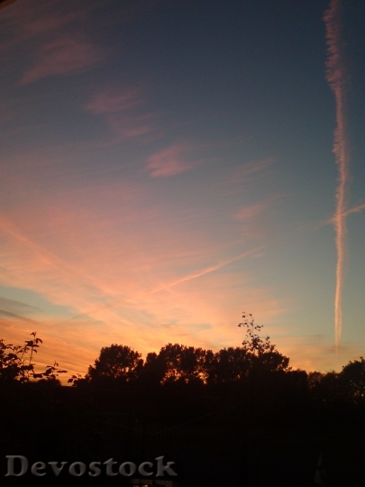 Devostock Pink Blue Sky Sunset