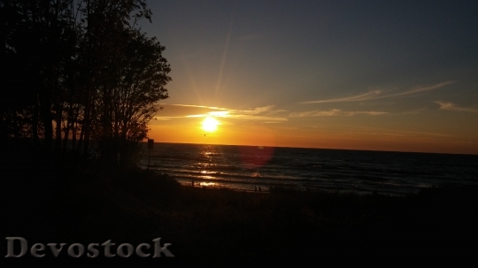 Devostock Poland Sunset Landscape Sea