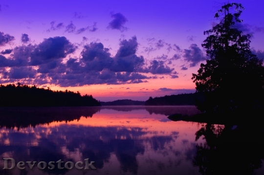 Devostock Purple Dusk Dawn Water