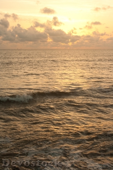 Devostock Sea Waves Sunset Ocean