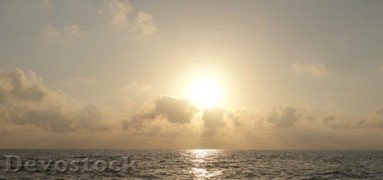 Devostock Sun Sea Clouds Rays
