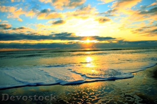 Devostock Sunrise Sky Beach Surf