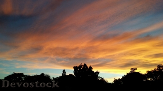 Devostock Sunset Cloud Landscape Sky