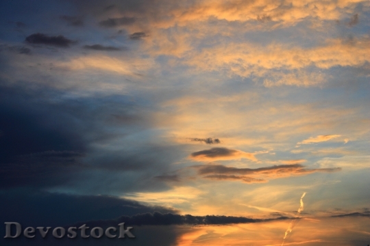 Devostock Sunset Clouds Sky After