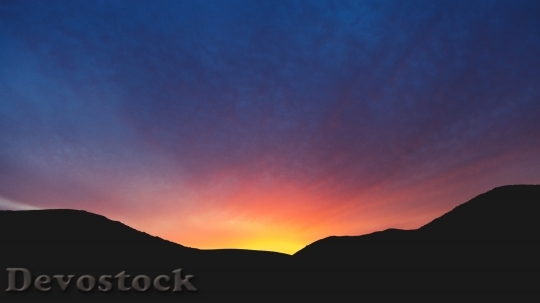 Devostock Sunset Color Sky Silhouette